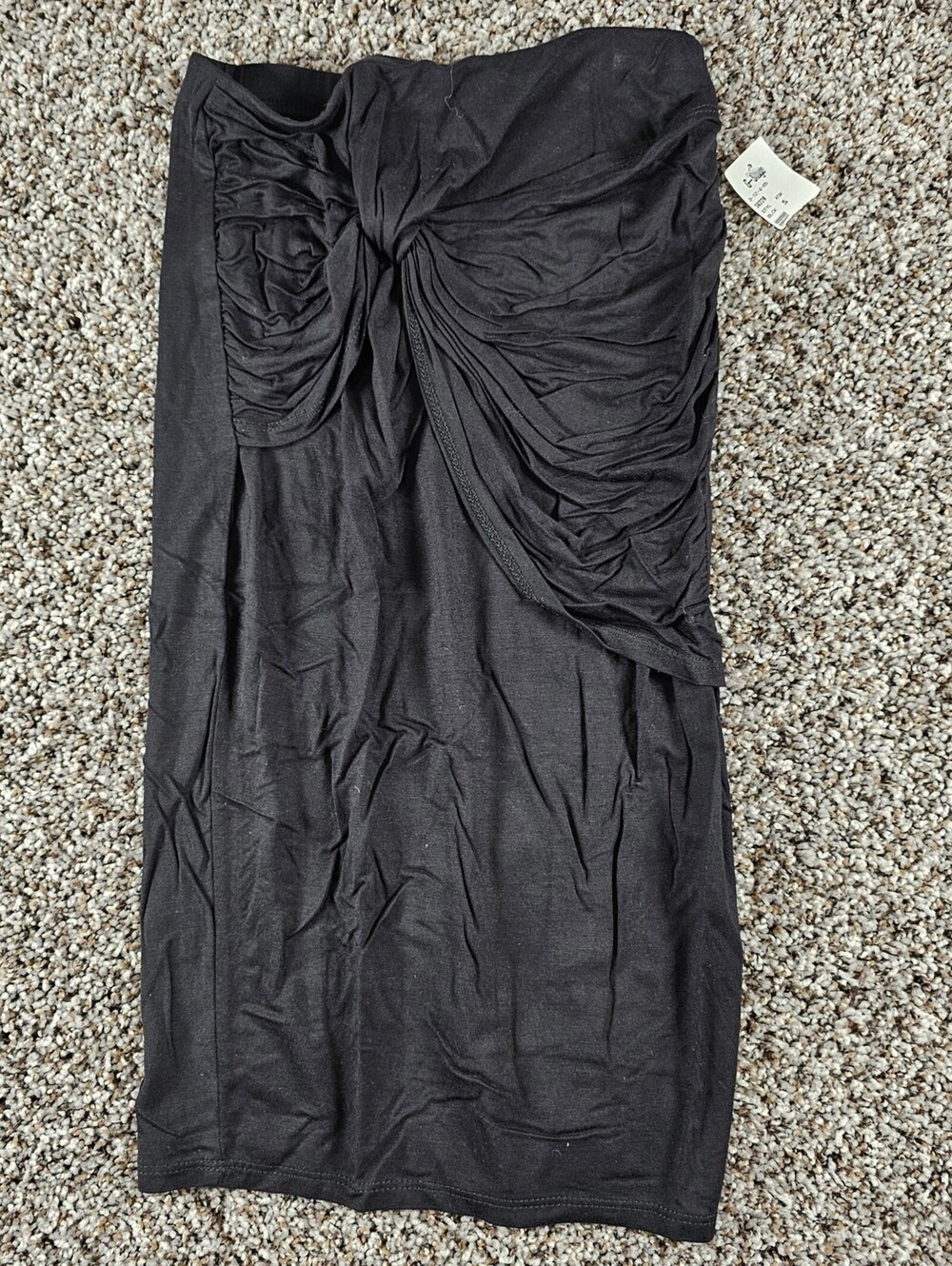 Mezzanine Womens Sz S Strapless Mini Dress Black Knotted Front